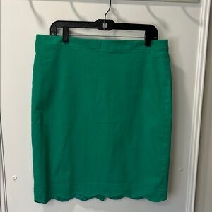 J.Crew cotton scalloped edge, lined skirt